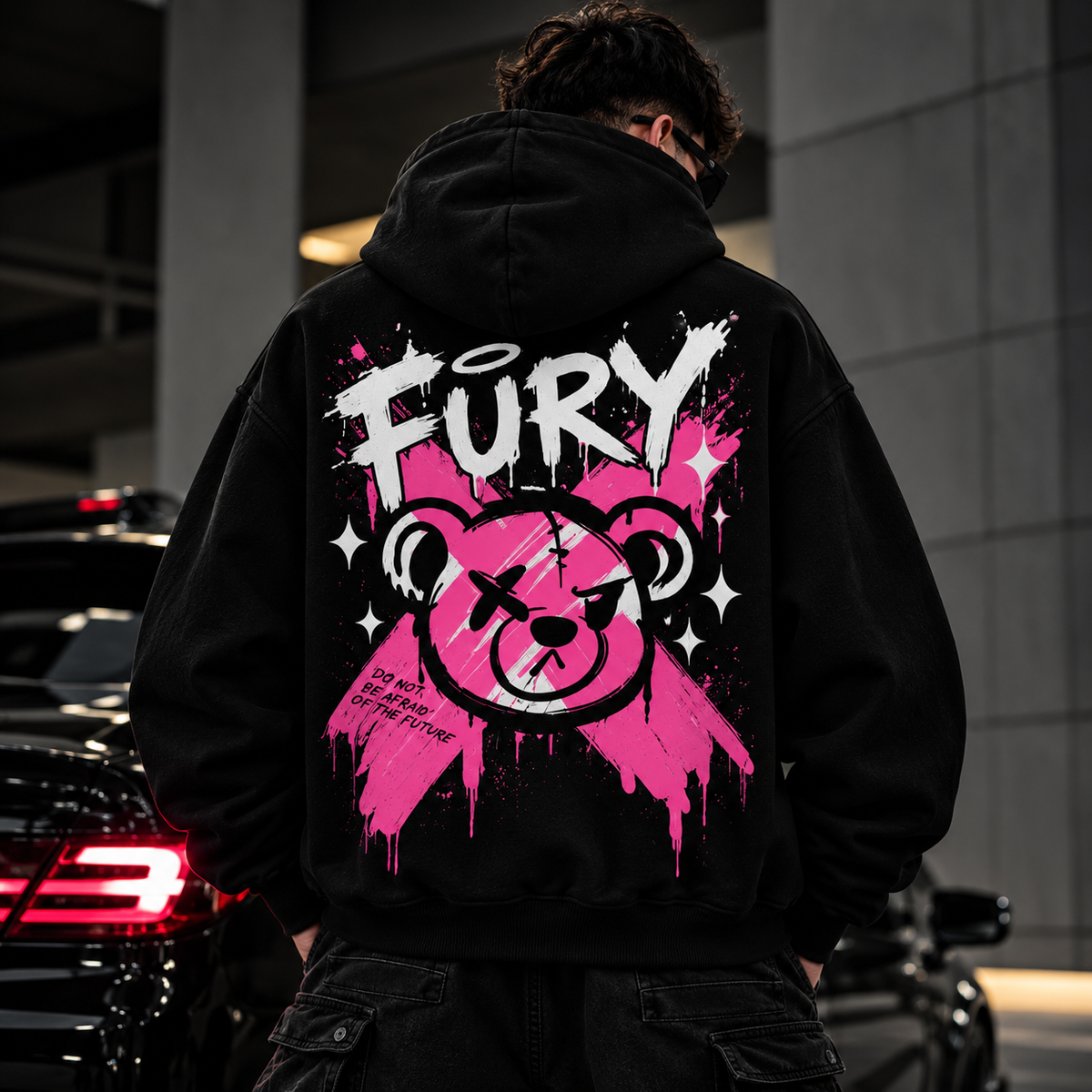 FURY Pink Bear Hoodie
